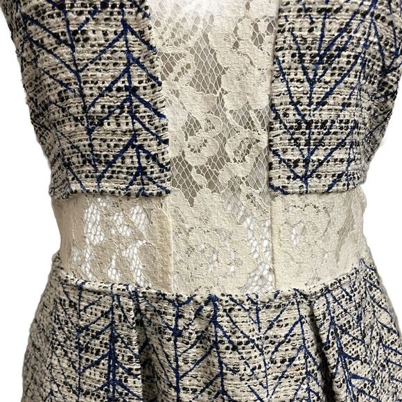 Sea New York Tweed Fit & Flare Dress w/White Floral Lace Cut Outs & Pockets (4) - Picture 15 of 16